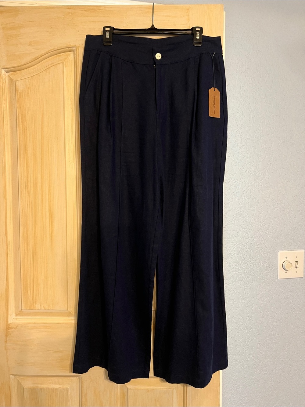 Christian Soriano New York Navy Wide-Leg Trousers
